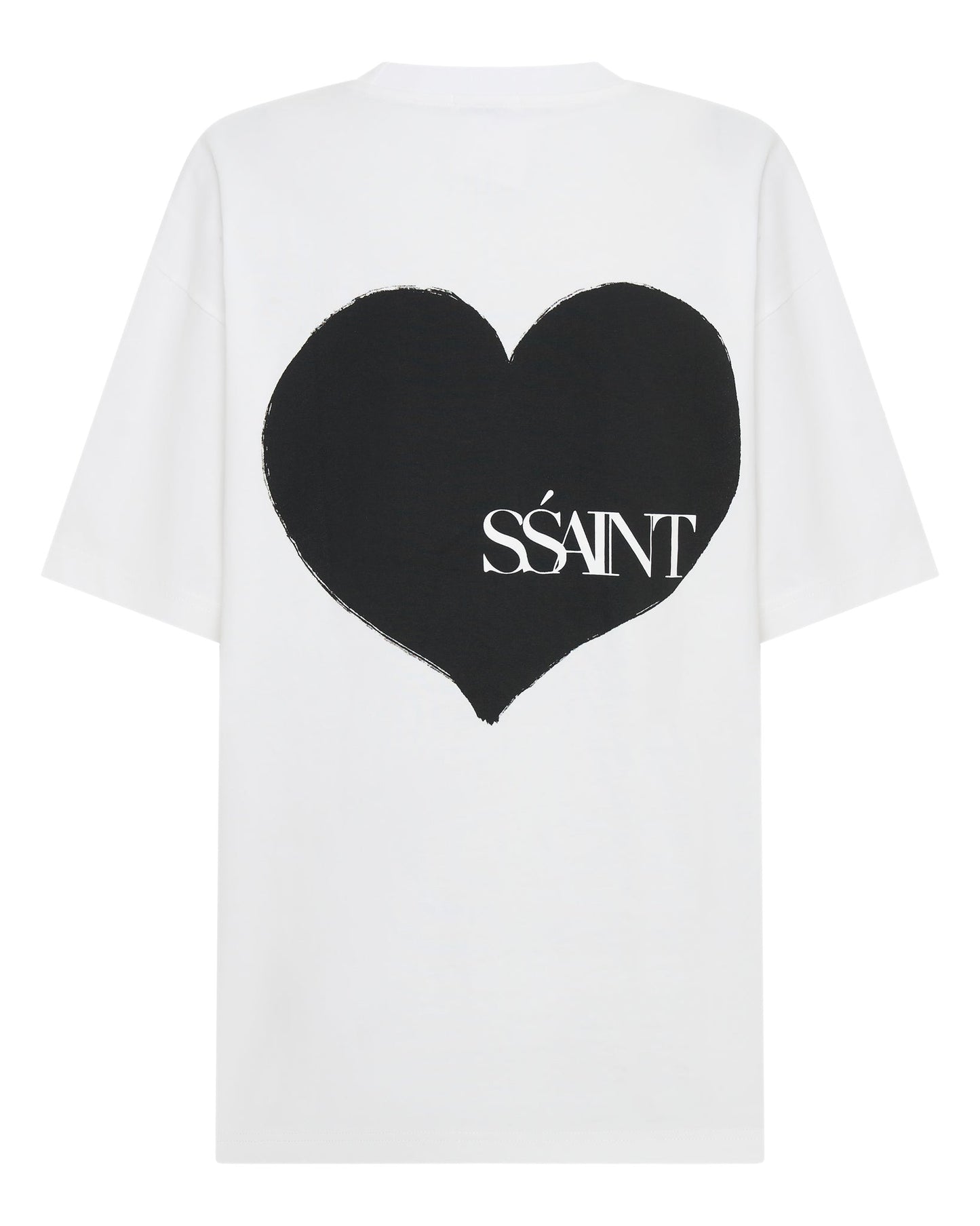 Introducing the SŚAINT Heart T-shirts. A small heart on the front, big love on the back, this oversized unisex tee is made for the lovers of the world. Now available in our Black colour-way.