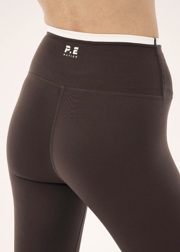 Vita full length legging in coffee & whisper white