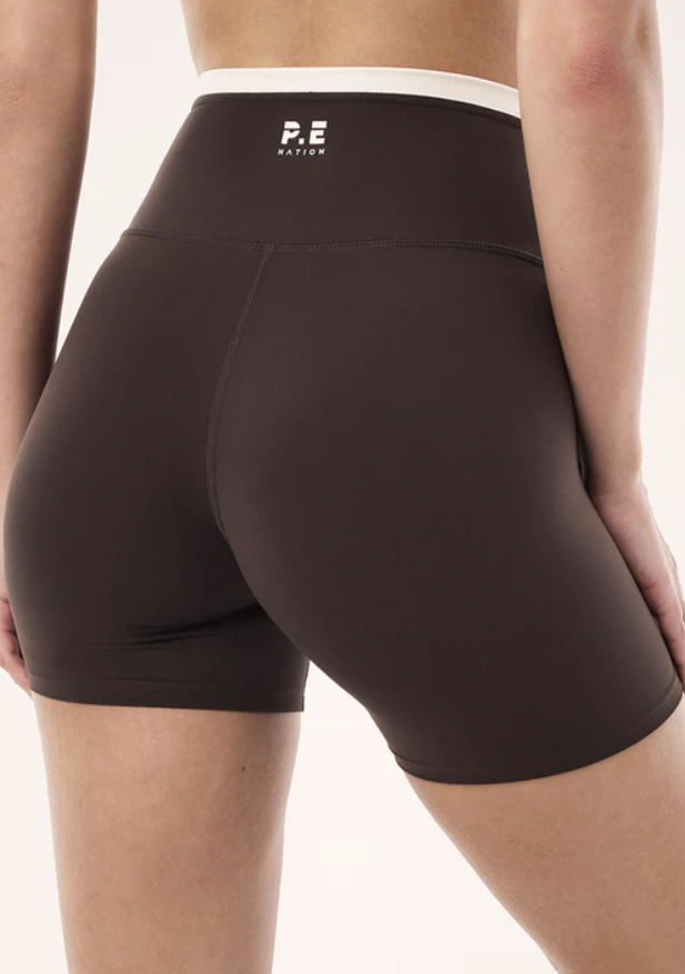 Stellar 5" bike short in coffee & whisper white