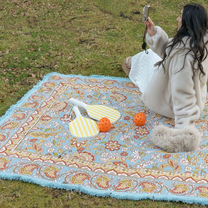 Nikau Picnic Rug - Isla

The Nikau picnic rug invites stillness and connection, a piece that feels grounded and timeless. Designed for moments of togetherness in our signature bohemian style, it transforms any setting into a place of calm and comfort. Thoughtfully designed in natures colour palette, setting the backdrop for every occasion.

- Made with 100% cotton

- One-colour tassel trim around the rug

- Extra large picnic rug - approx 200 x 160cm which comfortably fits 4 people
