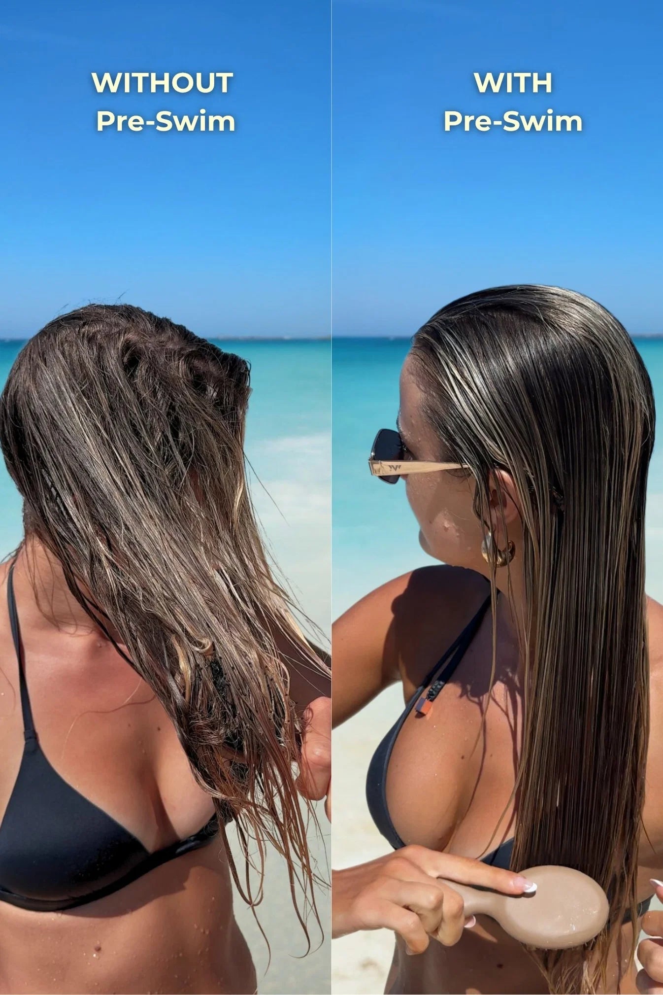 Coastal Girl Pre-Swim is a lightweight, leave-in hair protectant designed to be applied before swimming, helping shield hair from the drying effects of chlorine, saltwater, and UV exposure. Think of it as an invisible swim cap for your hair.