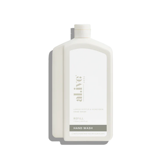 Refill your Lemon Myrtle &amp; Honeydew Hand Wash bottle with our 1 L Hand Wash Refill. This sustainable refill solution is designed to reduce waste and offer a practical, eco-friendly way to top up your favourite al.ive body essential.


