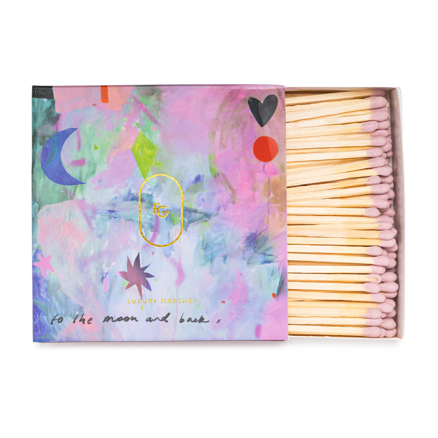 125 pink headed matches in a luxury box.

Artwork by Kate Eliza

Designed in Melbourne