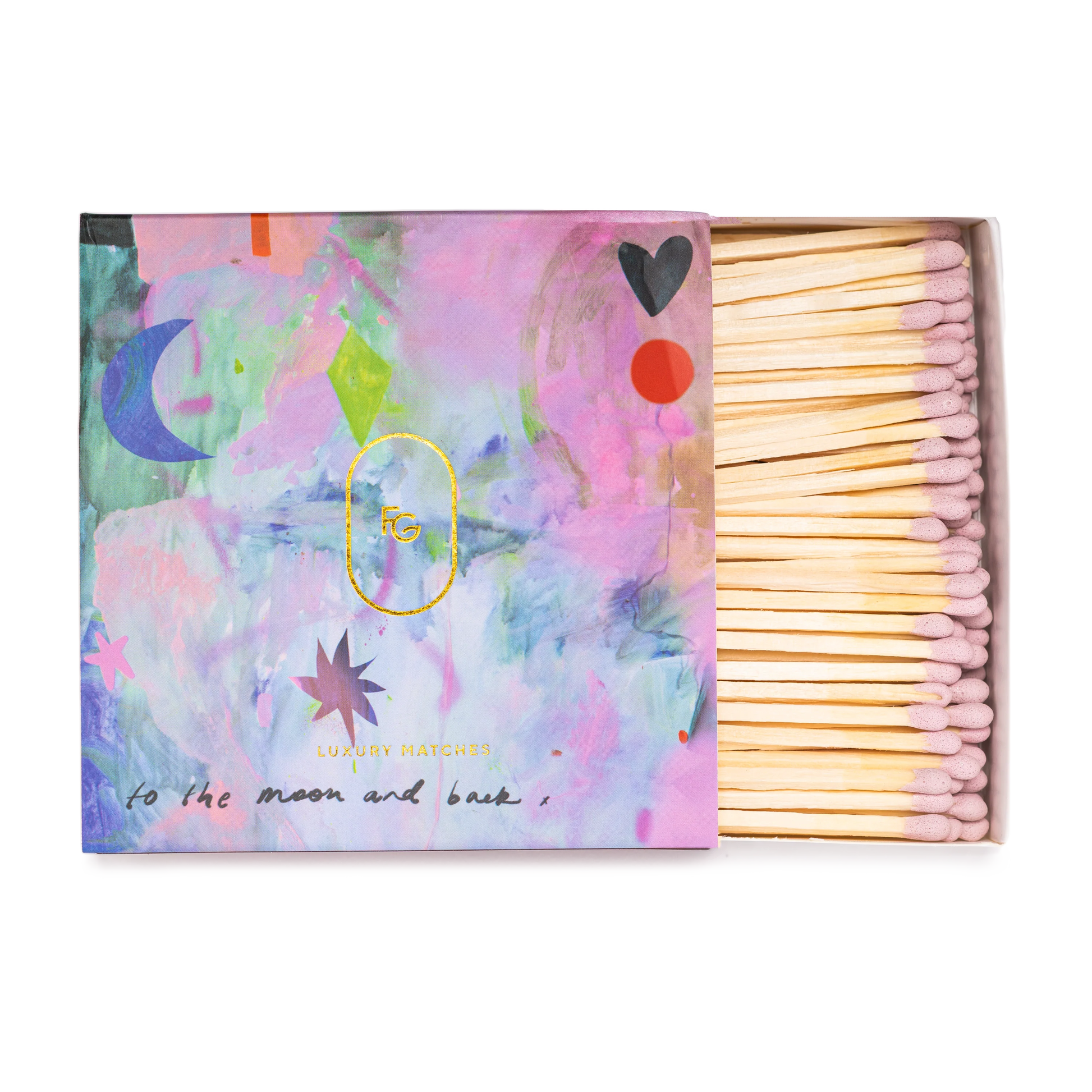 125 pink headed matches in a luxury box.

Artwork by Kate Eliza

Designed in Melbourne
