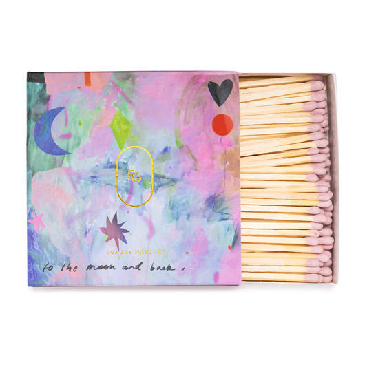 125 pink headed matches in a luxury box.

Artwork by Kate Eliza

Designed in Melbourne
