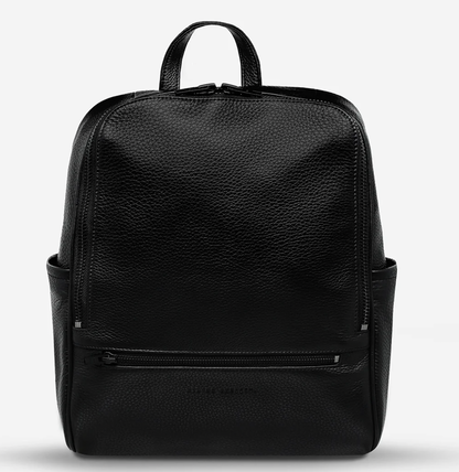 If you call - Black - Status Anxiety 
The archetypal backpack is made to improve your everyday carry. Constructed with comfort and looks in mind and crammed with functionality. The 'If You Call' backpack is perfect for your next last-minute tryst.

Soft shrunken pebble leather
Front zipper pocket, and open side pockets
Internal zipper pocket, and open pouch pockets
Zipper close
Padded shoulder strap
Matte black hardware
Fits a 13 inch MacBook
Custom Status Anxiety lining