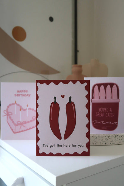 Cheeky Love Card | Hots for you | Chilli