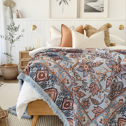 Fleur Rug - Isla

Our Fleur boho picnic rug is a dreamy colour burst of blue, turquoise, pink and brown. Created to brighten up any space, the beautiful, feminine colours blend seamlessly into any bohemian interior. Roll the Fleur picnic blanket up for a day of sunshine and wanderlust with family and friends. 

- Made with 100% cotton 

- One-colour tassel trim around the rug

- Extra large picnic rug - approx 205 x 160cm which comfortably fits 4 people

- Pictures show the length of the picnic rug 