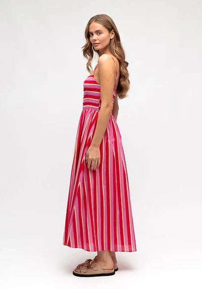 Sun, stripes, and zero effort. This is your ultimate summer dress.

Meet the Paperheart Renata Stripe Midi Dress in Red, a fresh, feel-good piece made for easy days and warm-weather plans. With its vibrant red stripes and breezy silhouette, it’s the kind of dress you’ll throw on and instantly feel put-together.