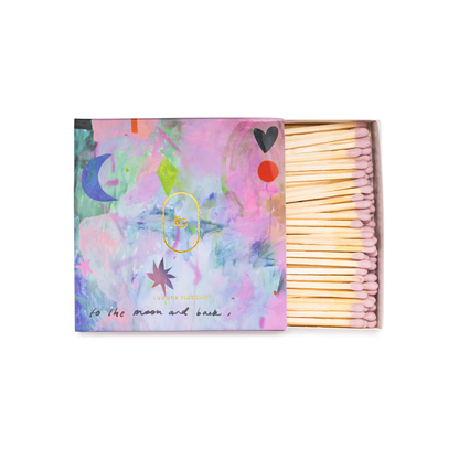 125 pink headed matches in a luxury box.

Artwork by Kate Eliza

Designed in Melbourne