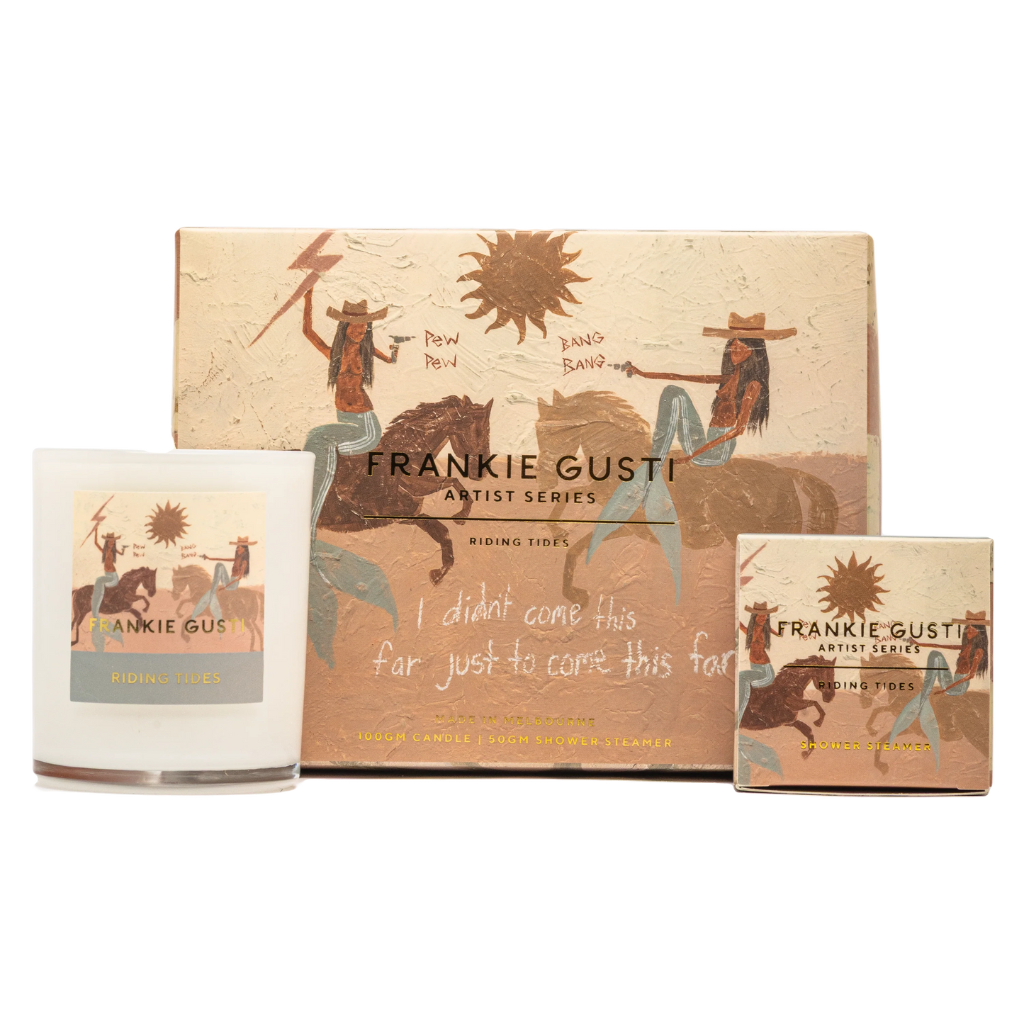 Indulge in some TLC with this luxurious Shower Steamer + Candle duo.

50gm Shower Steamer
100gm Candle

Sea salt mingled with zesty kaffir lime and bergamot, vibrant lemongrass, and softened with exotic saffron and warm amber.