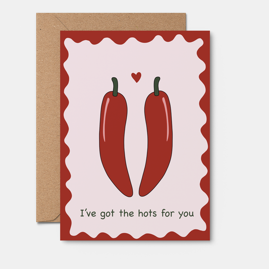 Cheeky Love Card | Hots for you | Chilli