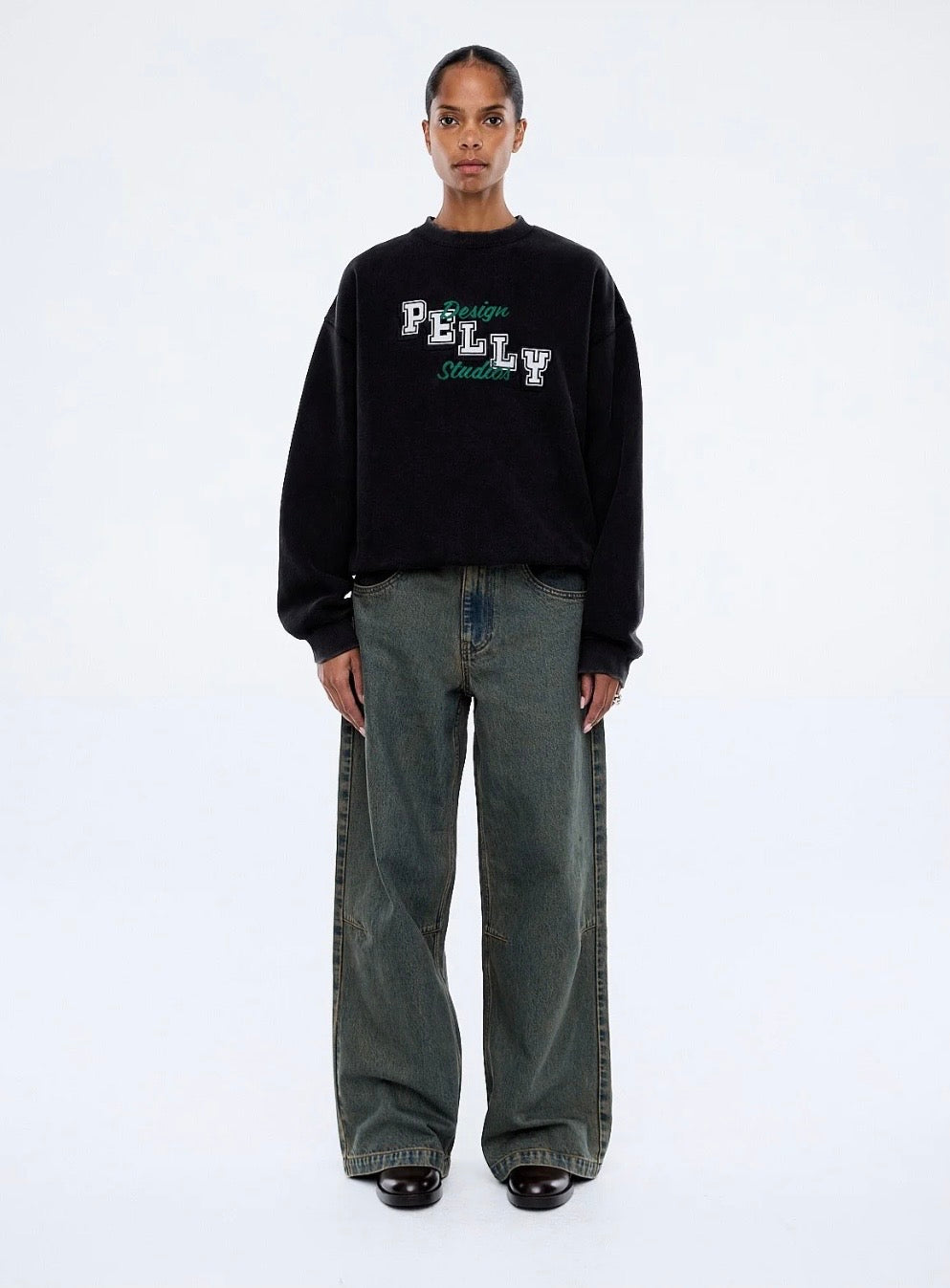 Ena Pelly Mila Oversized Sweater - Phantom/Pelly Studios