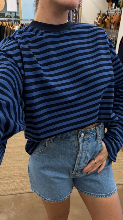 Striped L/S Top Blue
