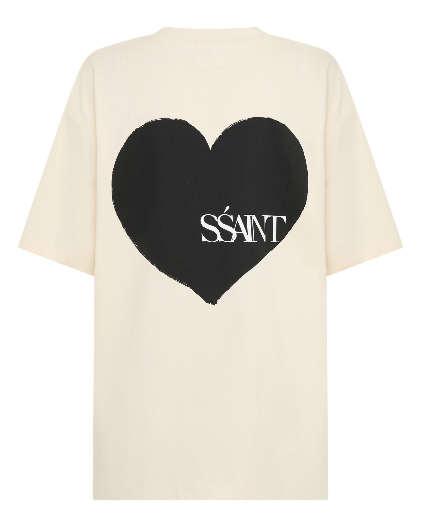 SŚAINT HEART TEE - CREAM & BLACK