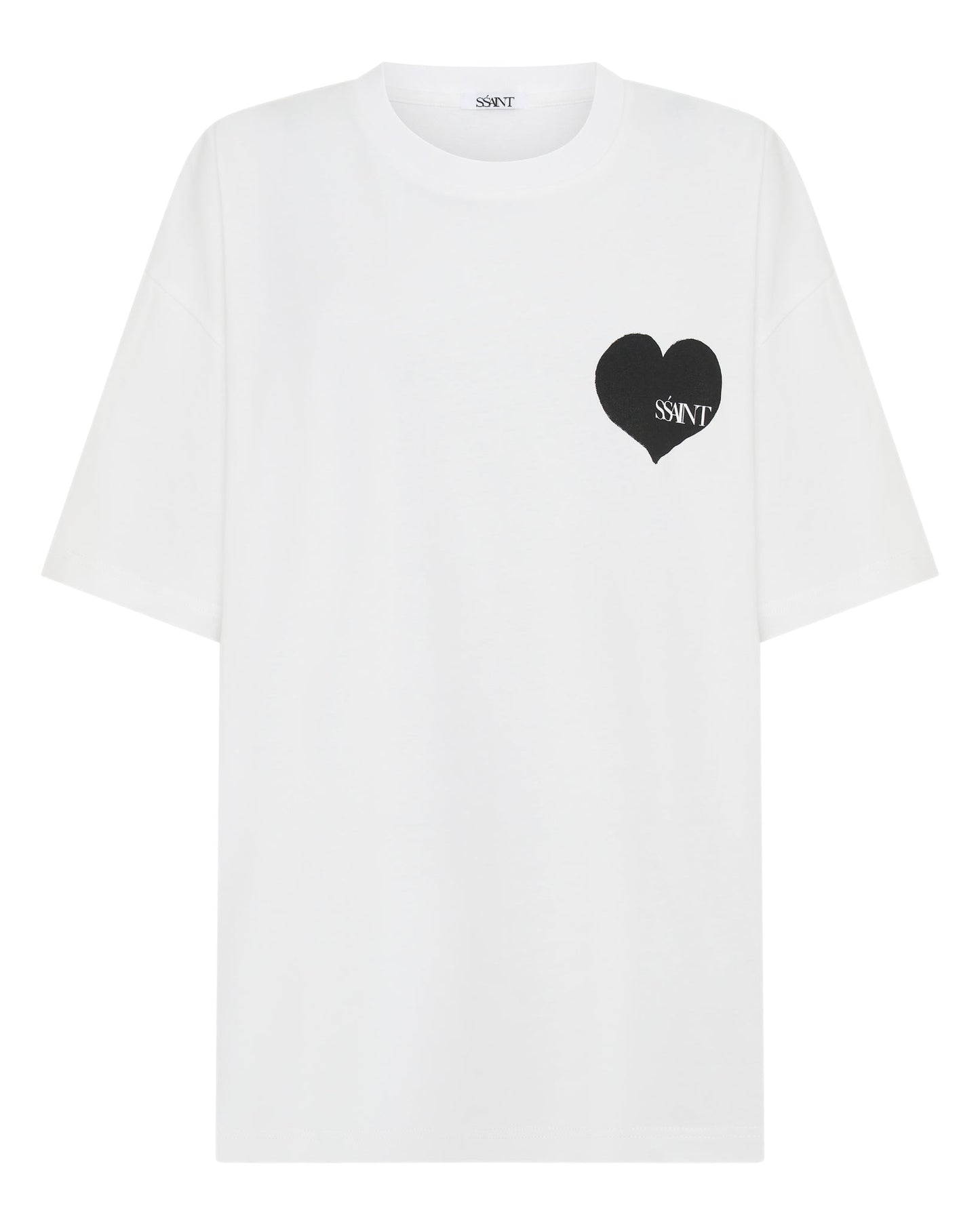 Introducing the SŚAINT Heart T-shirts. A small heart on the front, big love on the back, this oversized unisex tee is made for the lovers of the world. Now available in our Black colour-way. 
