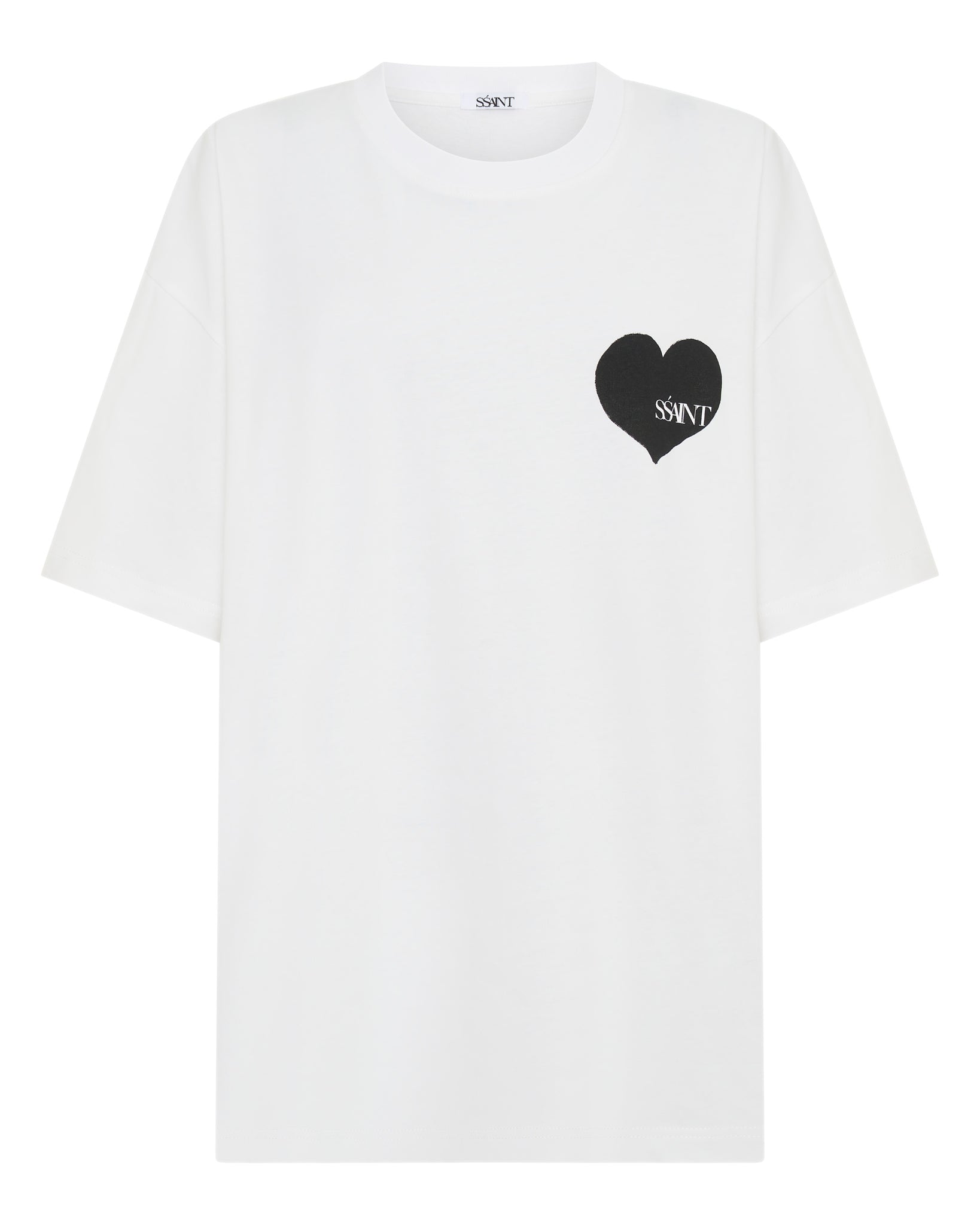 Introducing the SŚAINT Heart T-shirts. A small heart on the front, big love on the back, this oversized unisex tee is made for the lovers of the world. Now available in our Black colour-way. 
