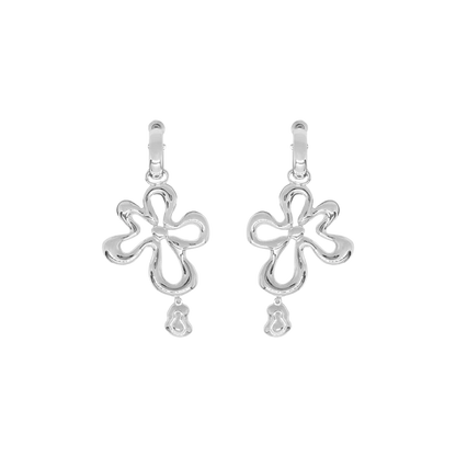 The DAHLIA Earrings in Silver evoke the playful side of nature’s elements, the ebbs and flows in water, the beautiful veining in untouched stone, the scalloping shores of the sea sides. The Dahlia boast a chic fluid motif suspended from a perfect and easy to wear mini hoop in a high polish finish. Sized to perfection suitable from day to night, these beauties are sure to become the favourites of the Ambrosia collection. Pair with the Maeve Necklace to create a gorgeous matching set.