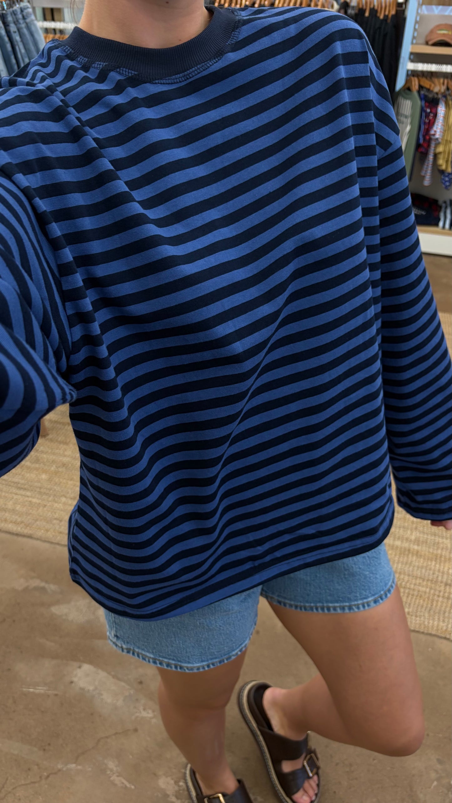 Striped L/S Top Blue