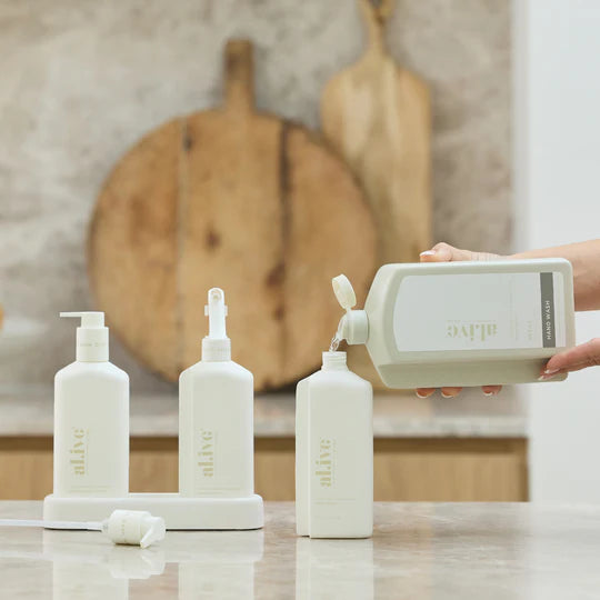 Refill your Lemon Myrtle &amp; Honeydew Hand Wash bottle with our 1 L Hand Wash Refill. This sustainable refill solution is designed to reduce waste and offer a practical, eco-friendly way to top up your favourite al.ive body essential.


