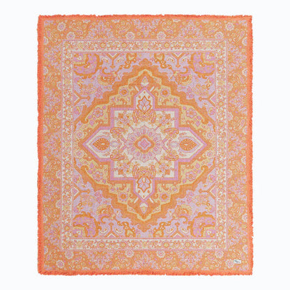 Sundown Picnic Rug - Isla
Created with only the dreamiest sunset hues, Sundown is reminiscent of all of your favourite holiday moments. Endless beach days, the smell of coconut sunscreen, balmy afternoons, ocean swims and sunset picnics with the girls sipping on your favourite fruit cocktail. Created to give you good summer vibes with hues of coral, pinks, yellow, orange and cream.

- Made with 100% cotton 

- One colour tassel trim around the rug

- Extra large picnic rug - approx 190 x 160cm 