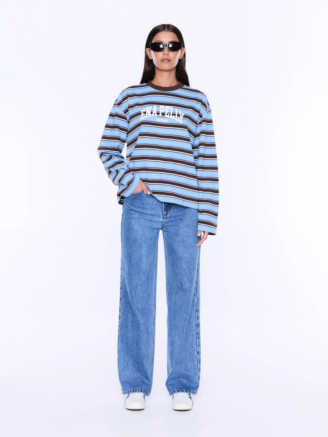Soft Texture. Confident Mood.
The Maria Boxy Long Sleeve from Ena Pelly is crafted from cotton with a relaxed boxy silhouette that feels effortless and versatile. Finished with collegiate-inspired graphics, contrast white print detailing and bold striped fabric, creating a playful balance of sport and streetwear influences.
