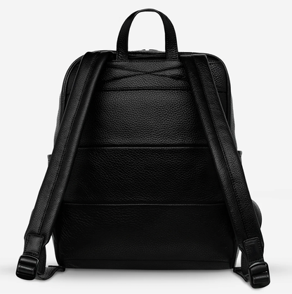 If you call - Black - Status Anxiety 
The archetypal backpack is made to improve your everyday carry. Constructed with comfort and looks in mind and crammed with functionality. The 'If You Call' backpack is perfect for your next last-minute tryst.

Soft shrunken pebble leather
Front zipper pocket, and open side pockets
Internal zipper pocket, and open pouch pockets
Zipper close
Padded shoulder strap
Matte black hardware
Fits a 13 inch MacBook
Custom Status Anxiety lining