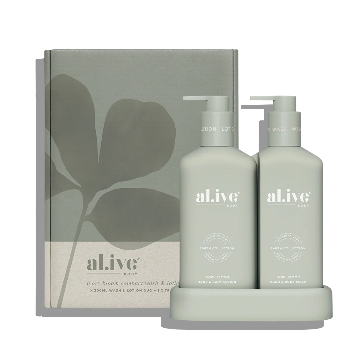 A limited-edition Compact Bathroom Duo, pairing a 300ml Hand &amp; Body Wash and 300ml Hand &amp; Body Lotion in a slimline, interlocking design, created for a more space-conscious bathroom setup. Scented in Ivory Bloom, a soft white floral fragrance, it brings a calm, considered feel to everyday routines.