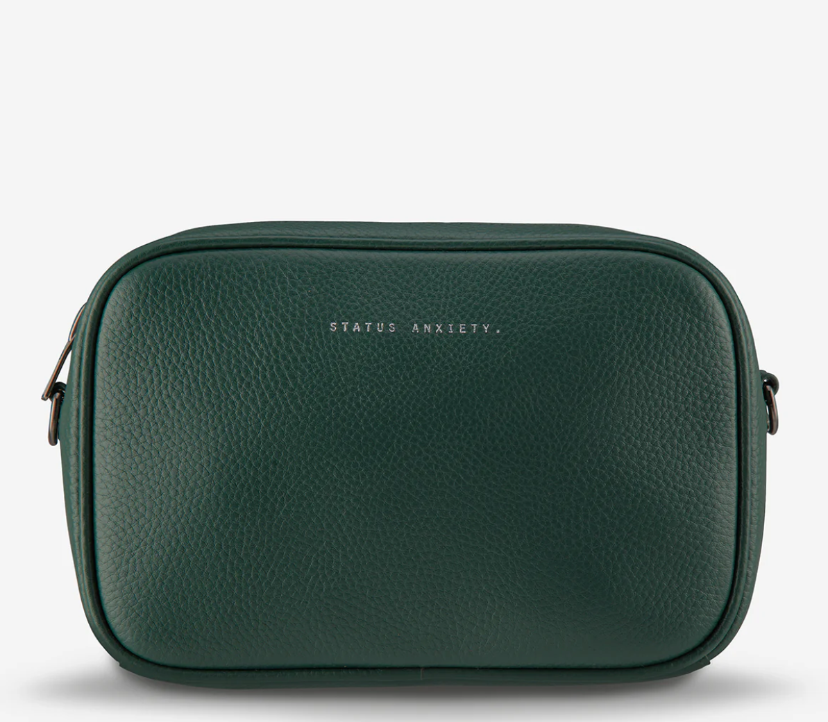Plunder Bag With Dual Straps - Green - Status Anxiety 

Our best selling bag of all time now comes with two different straps for twice the versatility. Clip on the leather strap for dressier occasions, or the webbed strap for a more casual vibe. It's a no brainer.

Soft shrunken pebble leather
Comes with Leather Strap Thin & Web Strap Medium
Back slider pocket
Internal zipper pocket, and open pouch pockets
Zipper close
Custom Status Anxiety lining
Comes in a Status Anxiety branded drawstring bag