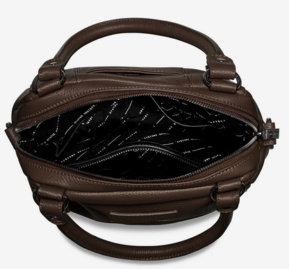Last Mountains Bag - Cocoa - Status Anxiety 

The final assault to end it, to prevail over the proclivity to someone or something. The Last Mountains handbag with its taller silhouette is the perfect day to night companion and can be worn over elbow, shoulder or body (with long strap). Features a wide-opening main compartment, longer shoulder straps for added comfort and secret magnet-close pocket on the outside for your phone etc.

Soft shrunken pebble leather
Back magnet pocket
Internal zipper pocket