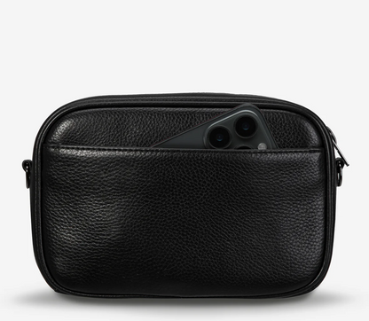 Plunder Bag Black With Duals Straps - Black - Status Anxiety 

Our best selling bag of all time now comes with two different straps for twice the versatility. Clip on the leather strap for dressier occasions, or the webbed strap for a more casual vibe. It's a no brainer.

Soft shrunken pebble leather
Comes with Leather Strap Thin & Web Strap Medium
Back slider pocket
Internal zipper pocket, and open pouch pockets
Zipper close
Custom Status Anxiety lining
Comes in a Status Anxiety branded drawstring bag