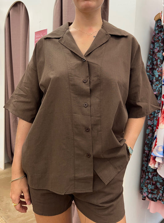 Chocolate Shirt and Short Set