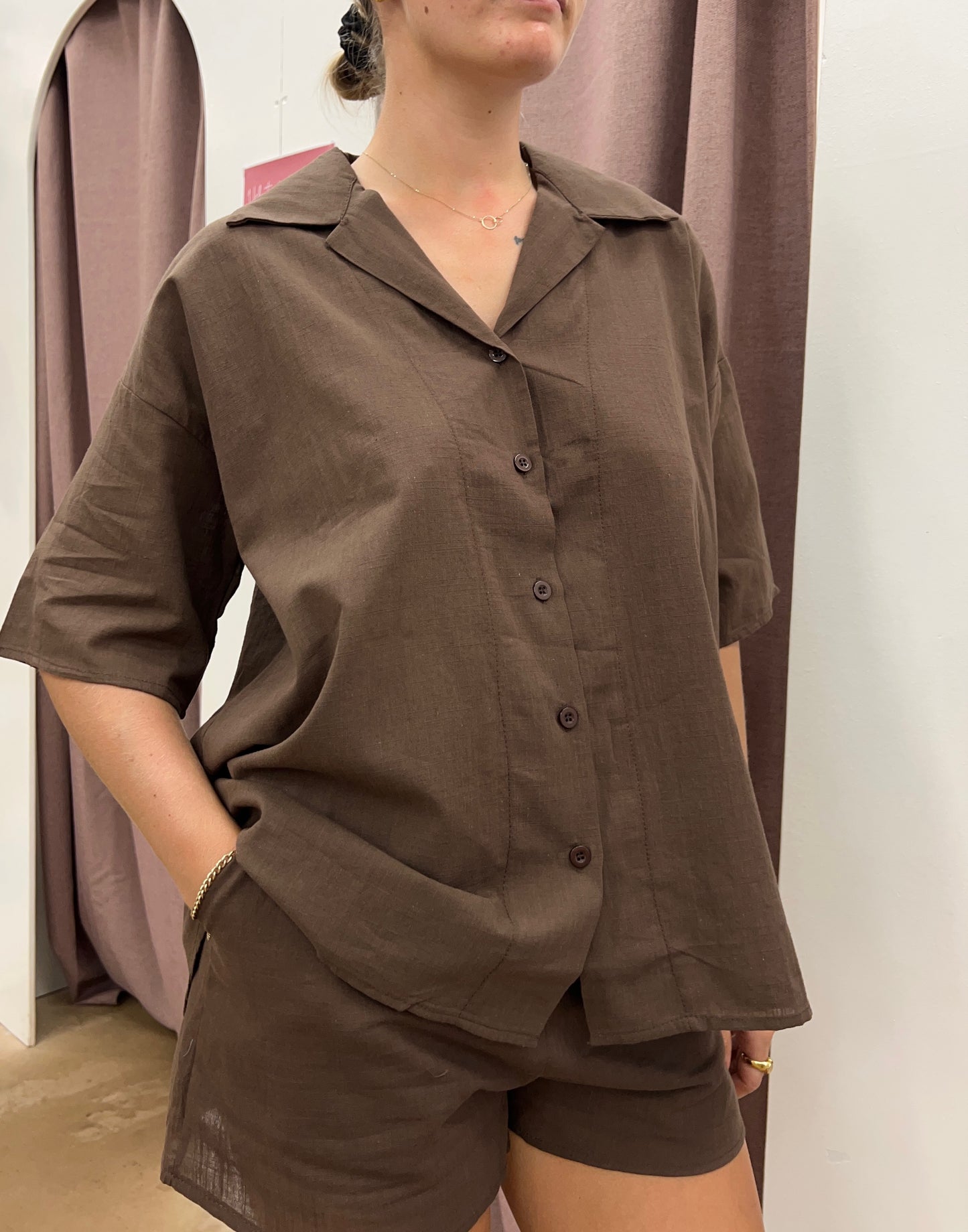 Chocolate Shirt and Short Set