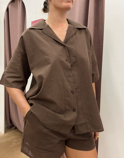 Chocolate Shirt and Short Set