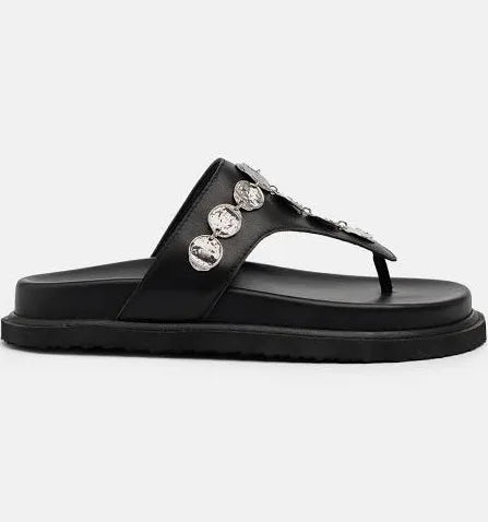 Goldie Footbed Black/Silver