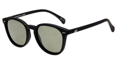Le Specs Bandwagon 1502053 black rubber frame khaki mono lens sunglasses