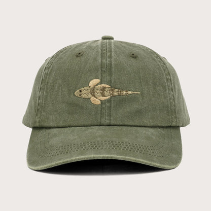 The Flathead Lid pays tribute to one of Australia’s most recognisable inshore predators - the camo king of the estuaries. Embroidered with the iconic dusky flathead (Platycephalus fuscus) on a classic khaki cap, it’s built for life spent under an open sky.