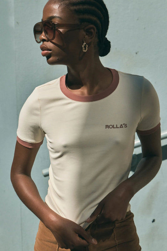 Based on our best selling Classic Tee, our Classic Ringer Tee is a slim crew neck t-shirt with contrast bind around the neck and cuffs