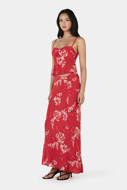 Janelle Maxi Skirt - Fire Bloom