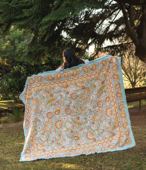 Nikau Picnic Rug - Isla

The Nikau picnic rug invites stillness and connection, a piece that feels grounded and timeless. Designed for moments of togetherness in our signature bohemian style, it transforms any setting into a place of calm and comfort. Thoughtfully designed in natures colour palette, setting the backdrop for every occasion.

- Made with 100% cotton

- One-colour tassel trim around the rug

- Extra large picnic rug - approx 200 x 160cm which comfortably fits 4 people
