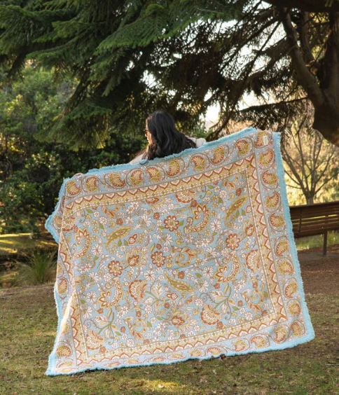 Nikau Picnic Rug - Isla

The Nikau picnic rug invites stillness and connection, a piece that feels grounded and timeless. Designed for moments of togetherness in our signature bohemian style, it transforms any setting into a place of calm and comfort. Thoughtfully designed in natures colour palette, setting the backdrop for every occasion.

- Made with 100% cotton

- One-colour tassel trim around the rug

- Extra large picnic rug - approx 200 x 160cm which comfortably fits 4 people
