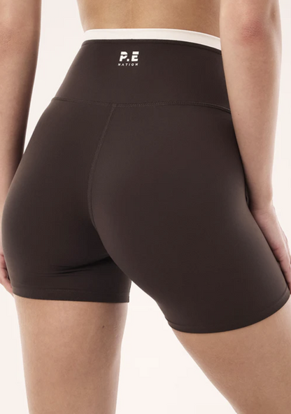 Stellar 5" bike short in coffee & whisper white
