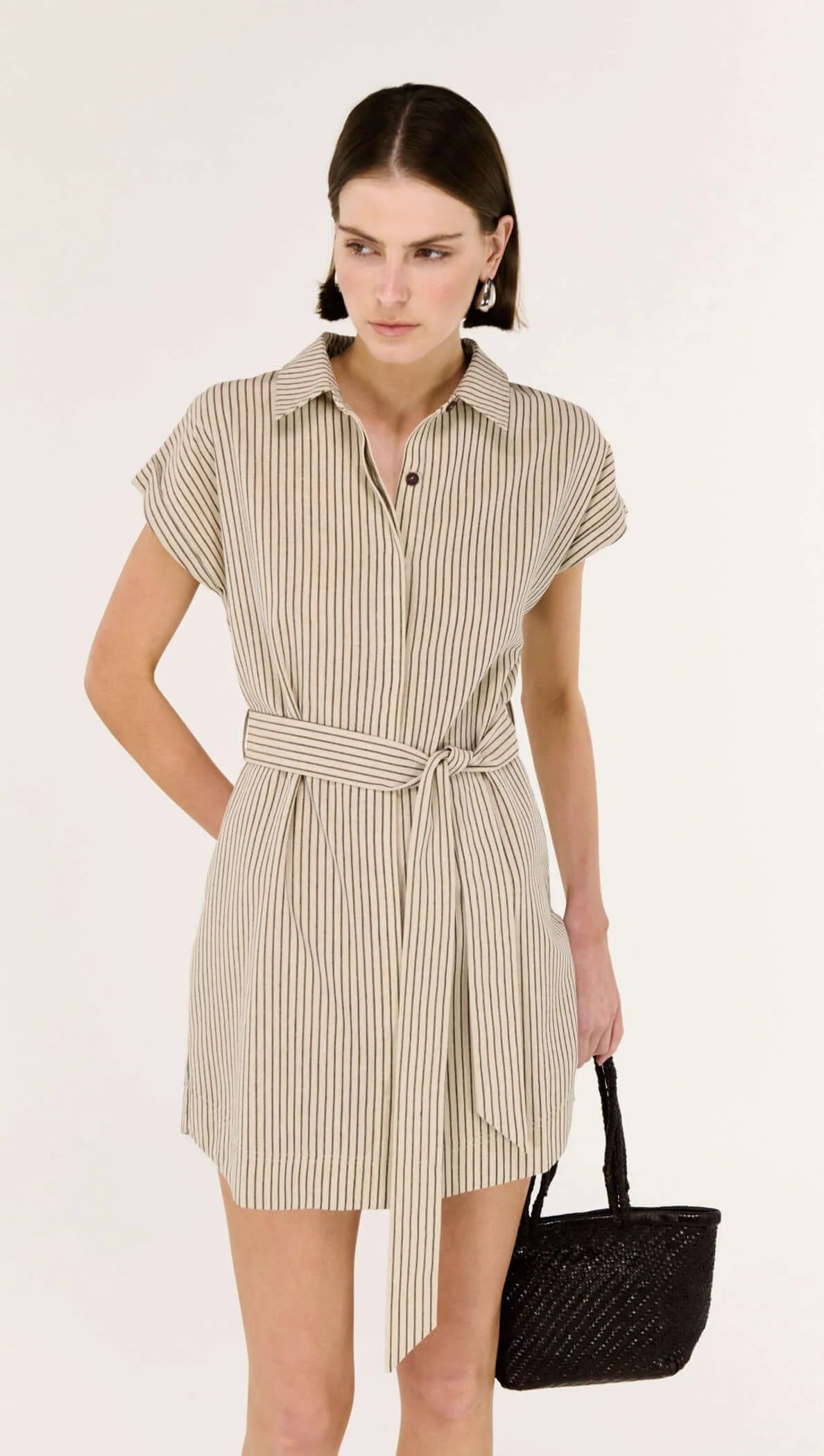 Polished, effortless, and ready for anything. This is your everyday shirt dress, upgraded.

Meet the Staple The Label Hadley Linen Blend Pinstripe Mini Shirt Dress, a modern take on a timeless classic. With its clean pinstripe pattern and easy silhouette, it’s the kind of piece that makes getting dressed feel simple, but still seriously put-together.