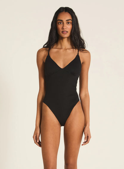 Meet the Hot Elle One Piece, constructed from rib fabric for a luxurious feel, this piece features a plunging neckline and high cut leg line for a flattering fit.
