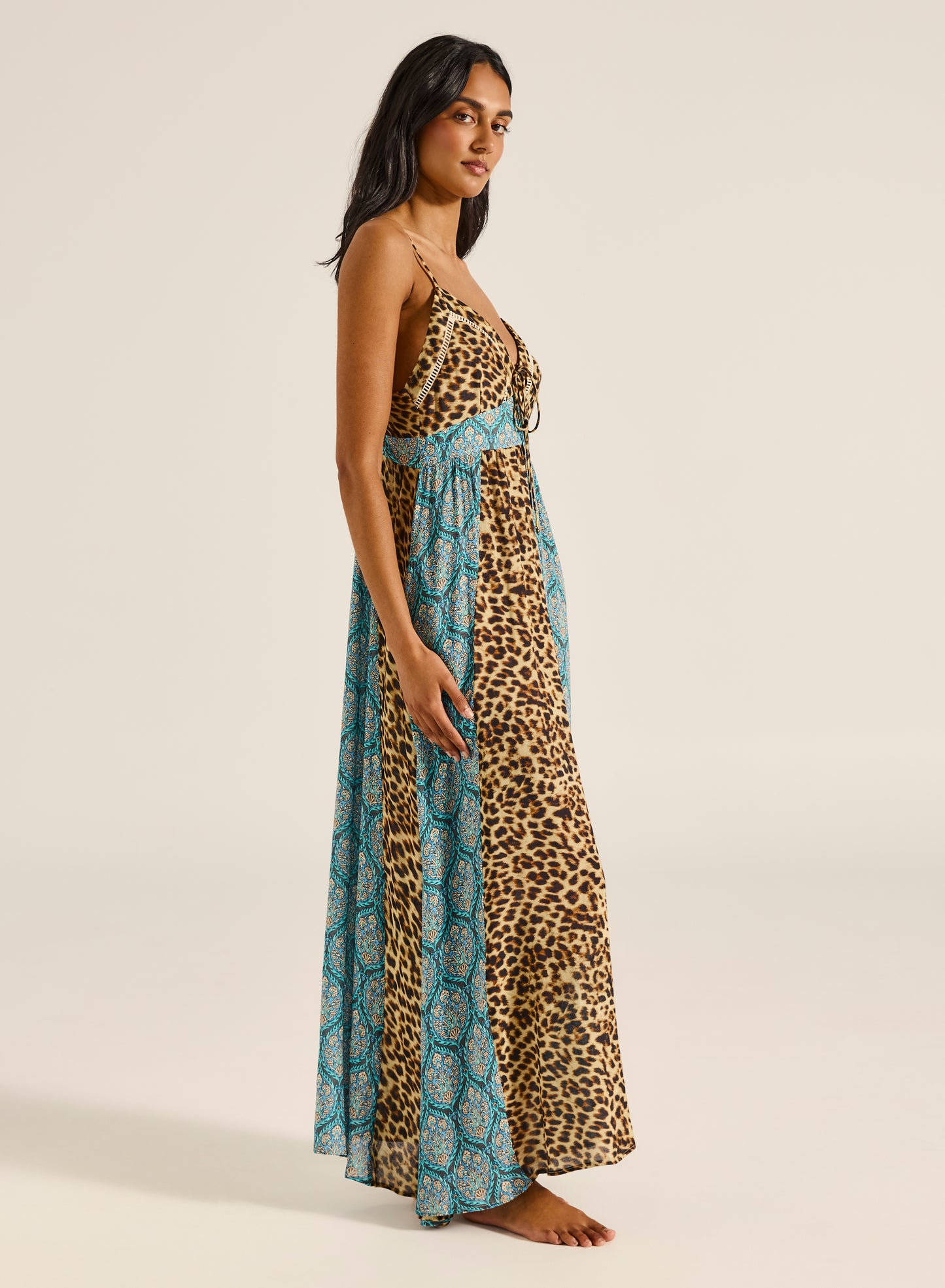 Turn heads from beach to bar in a maxi that’s pure wild energy.

Meet the Tigerlily Jungle Teja Maxi Dress, where bold prints and breezy elegance come together in one seriously standout piece. With its striking blend of leopard spots and intricate teal patterns, this dress channels effortless wanderlust and a free-spirited, bohemian vibe. It’s the kind of piece you throw on for a sunny brunch or sunset drinks and instantly feel put-together (with minimal effort, we love that).