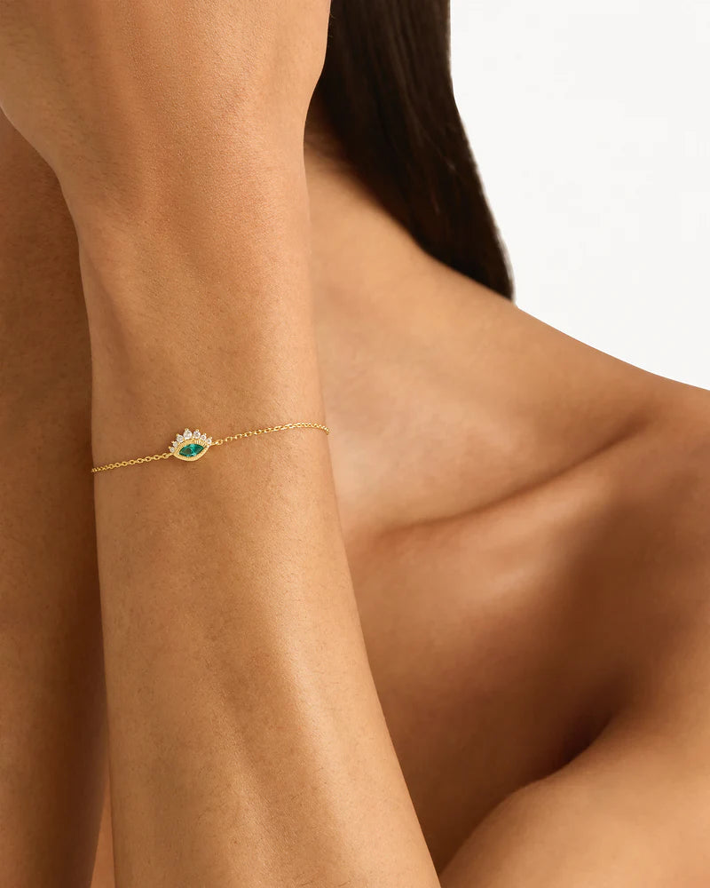 Breathe new life into the new year with the&nbsp;Hope and Protection Bracelet. Set with&nbsp;lab-grown blue Paraiba marquise-cut gemstone, our luminous evil eye will&nbsp;assist&nbsp;you in shedding all that does not serve you, allowing you to move into the new year with purpose and peace. This keepsake is perfect for gifting, traditionally gifted to imbue the wearer with luck and protection.&nbsp;