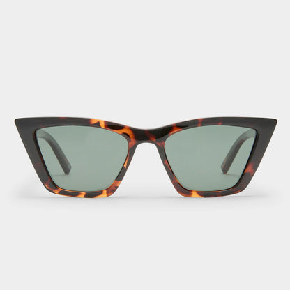 Featuring sweeping lines and refined proportions, our VELODROME sunglasses are an invariable classic. Designed with a midsized fit and chic signature pinstripe metal hardware on both temples, this refined cat-eye style is suitable for all face shapes and will look sharp with any outfit.

• Finished in a dark tortoiseshell frame with khaki gradient lenses.
• A lightweight, durable and impact resistant polycarbonate frame.
• Fitted with shatterproof and scratch resistant polycarbonate lenses.