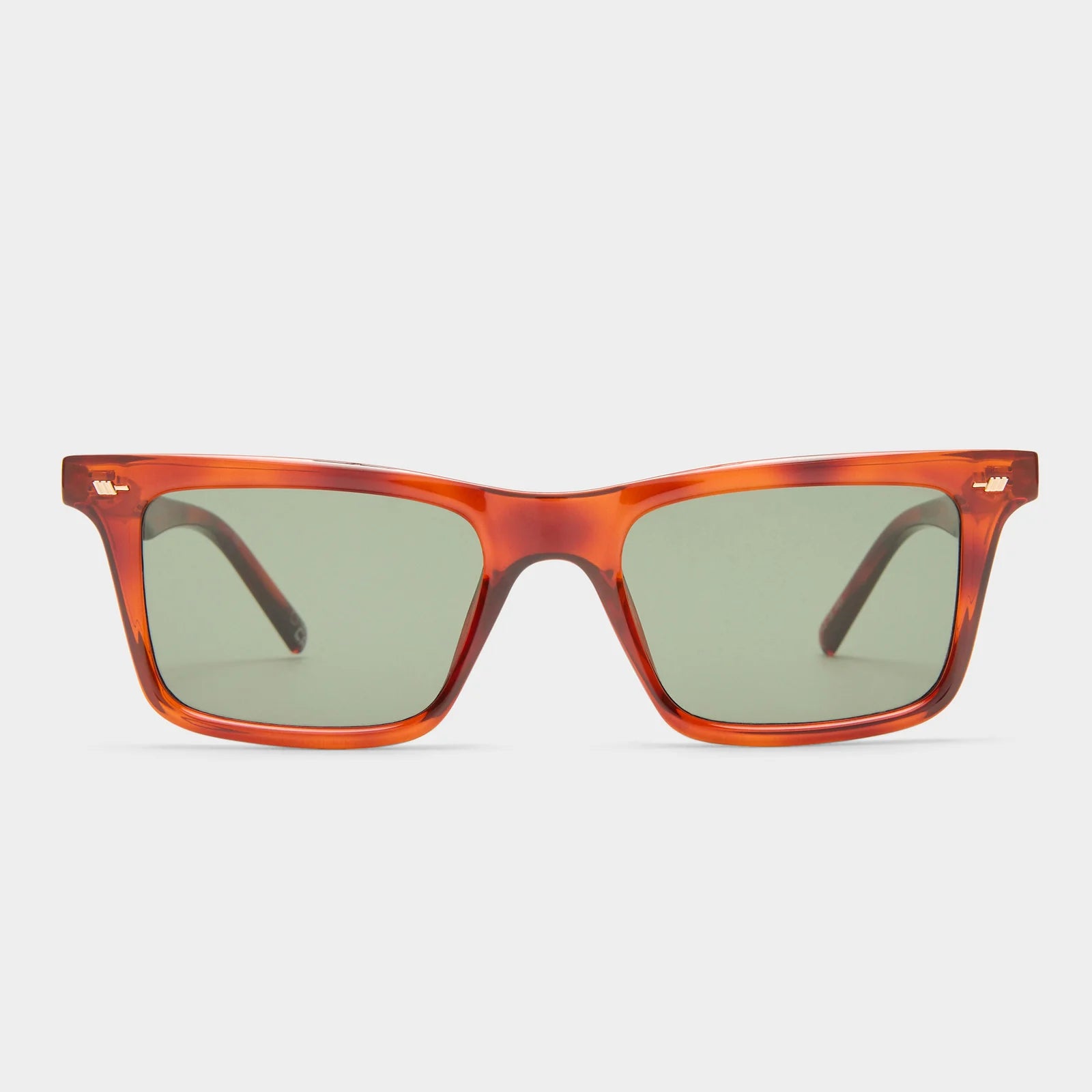 Our BROKSI sunglasses are an update to the classic D-frame silhouette with vintage-inspired proportions and refined angles. Designed with slimline profile and wider fit for all face shapes and sizes, these d-frame sunglasses feature subtle flag stripe metal rivet detailing.

• Finished in a mid tone tortoiseshell frame with dark green lenses.
• A lightweight, durable and impact resistant frame.
• Fitted with shatterproof and scratch resistant polycarbonate lenses.