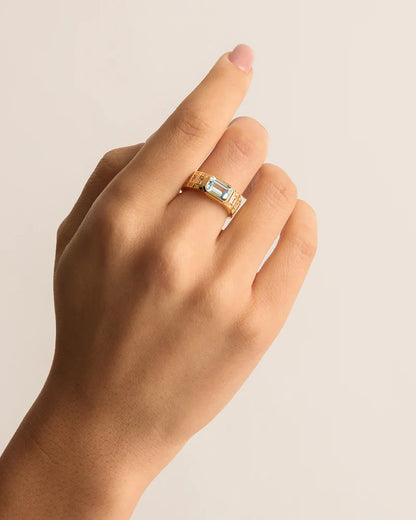 By Charlotte 18k Gold Vermeil Calm Your Soul Topaz Ring