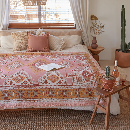 Wandering Folk Pink Sands Wandering Throw Bed